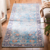 Safavieh Saffron 2'-3" x 8'-0" Rug in Aqua / Navy