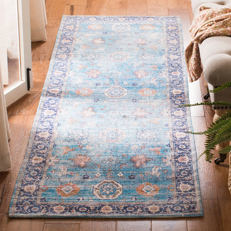 Safavieh Saffron 2'-3" x 8'-0" Rug in Aqua / Navy