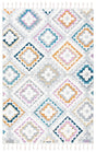 Safavieh Moroccan Fringe Shag 4'-0" x 6'-0" Rug in Grey / Ivory