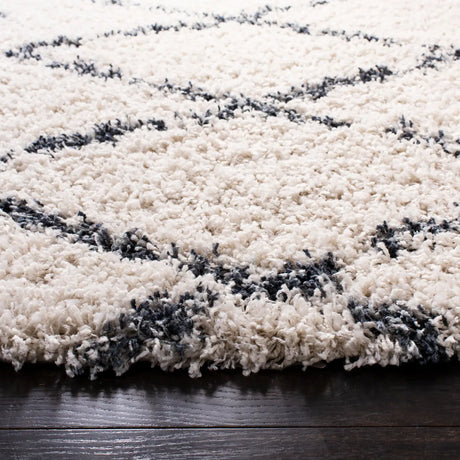 Safavieh Pro Lux Shag 400 6'-7" x 6'-7" Rug in Cream / Blue