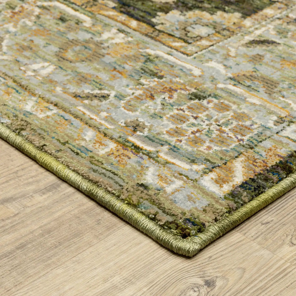 Oriental Weavers Sphinx Andorra 2417B Green/Gold Rugs - corner detail
