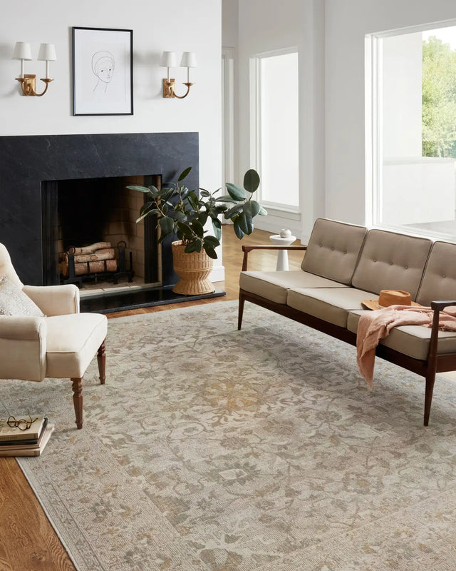 Chris Loves Julia x Loloi Rosemarie ROE-02 Ivory / Natural Rug - room scene 1