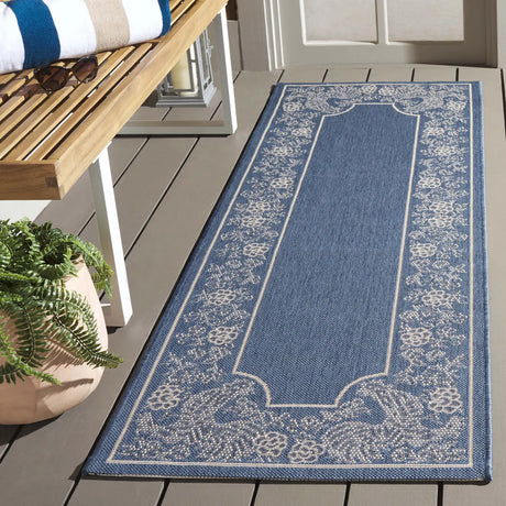 Safavieh Courtyard 2'-3" x 6'-7" Rug in Blue / Natural