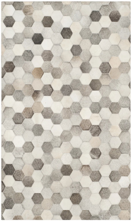 Safavieh Studio Leather 3'-0" x 5'-0" Rug in Ivory / Grey