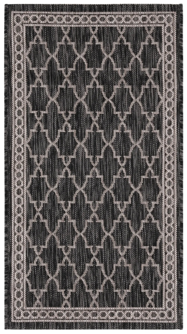 Safavieh Courtyard 2'-0" x 3'-7" Rug in Black / Beige