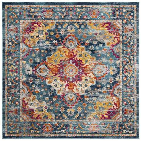 Safavieh Madison 6'-7" x 6'-7" Rug in Teal / Fuchsia