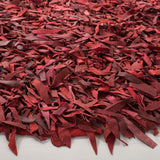 Safavieh Leather Shag 5'-0" x 5'-0" Rug in Red