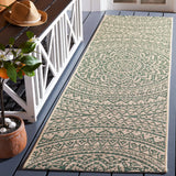 Safavieh Courtyard 2'-3" x 8'-0" Rug in Beige / Dark Green