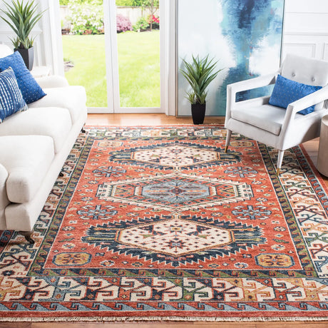 Safavieh Samarkand 10'-0" x 14'-0" Rug in Red / Beige