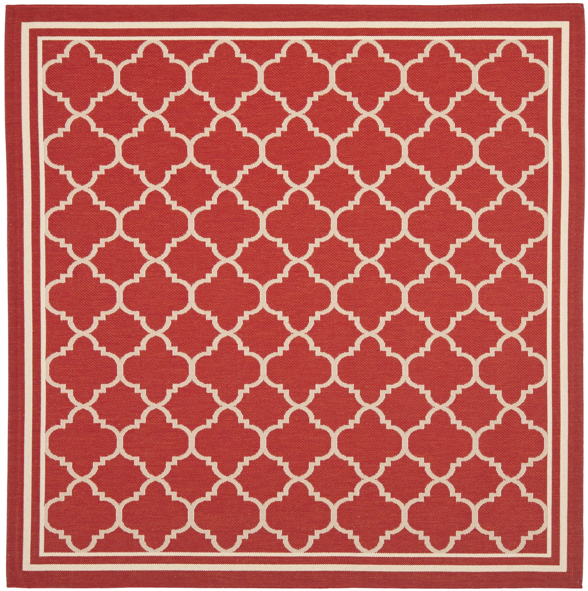 Safavieh Courtyard 6'-7" x 6'-7" Rug in Red / Bone