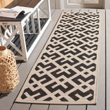 Safavieh Courtyard 2'-3" x 8'-0" Rug in Black / Beige