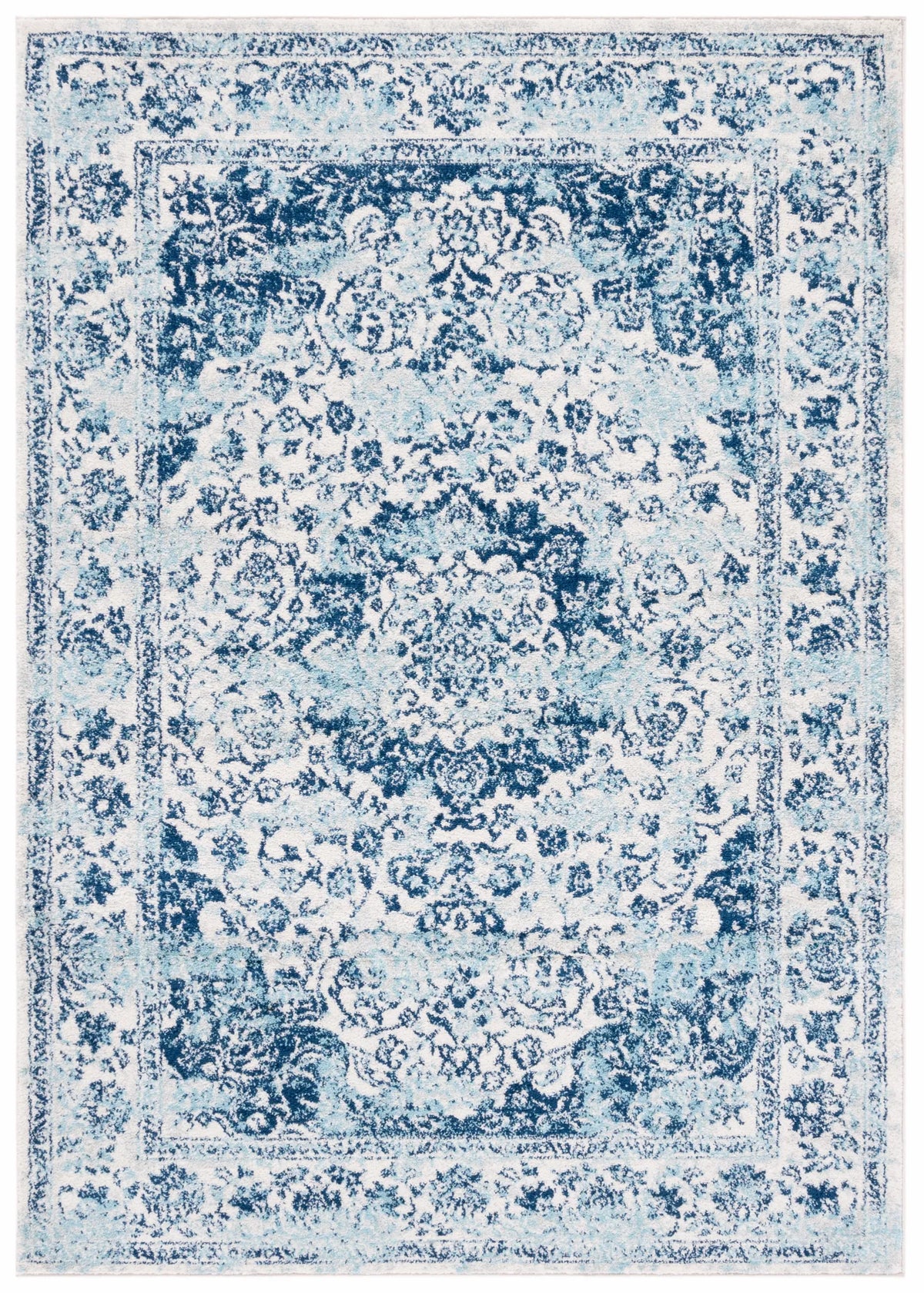 Safavieh Tulum 4'-0" x 6'-0" Rug in Ivory / Blue