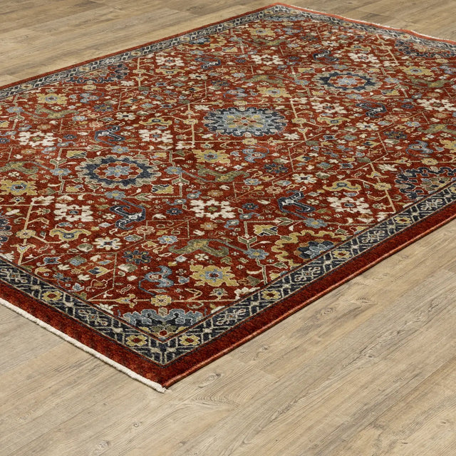 Oriental Weavers Sphinx Aberdeen 006R1 Red/ Multi Rugs - angle detail
