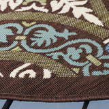 Safavieh Veranda 5'-3" x 5'-3" Rug in Chocolate / Cream