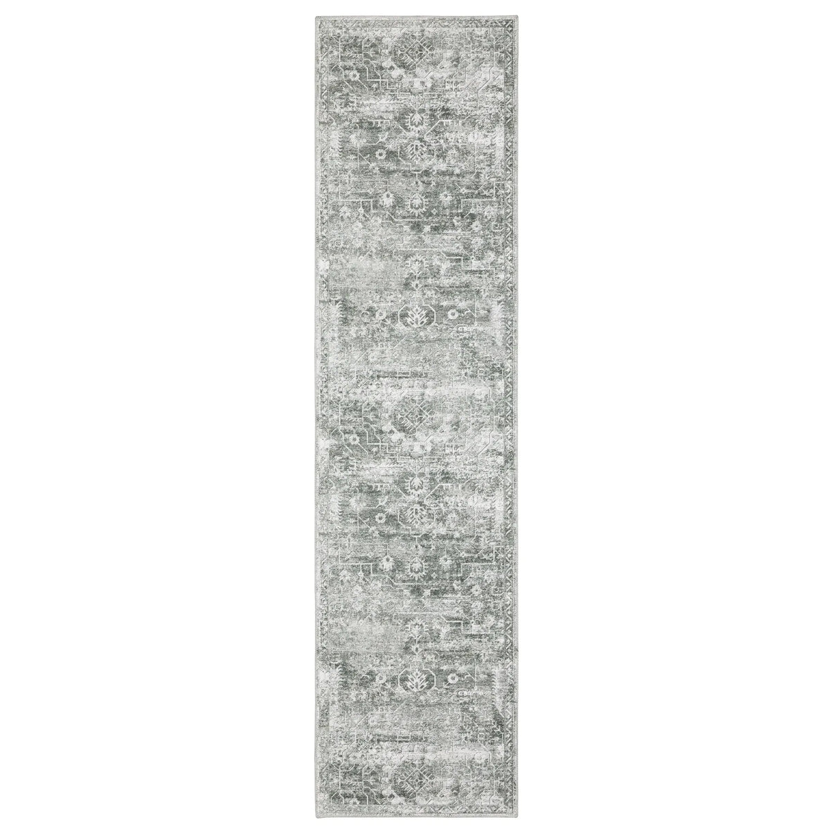 Oriental Weavers Machine Washable Malibu Mal08 Grey/ Ivory Rug - runner