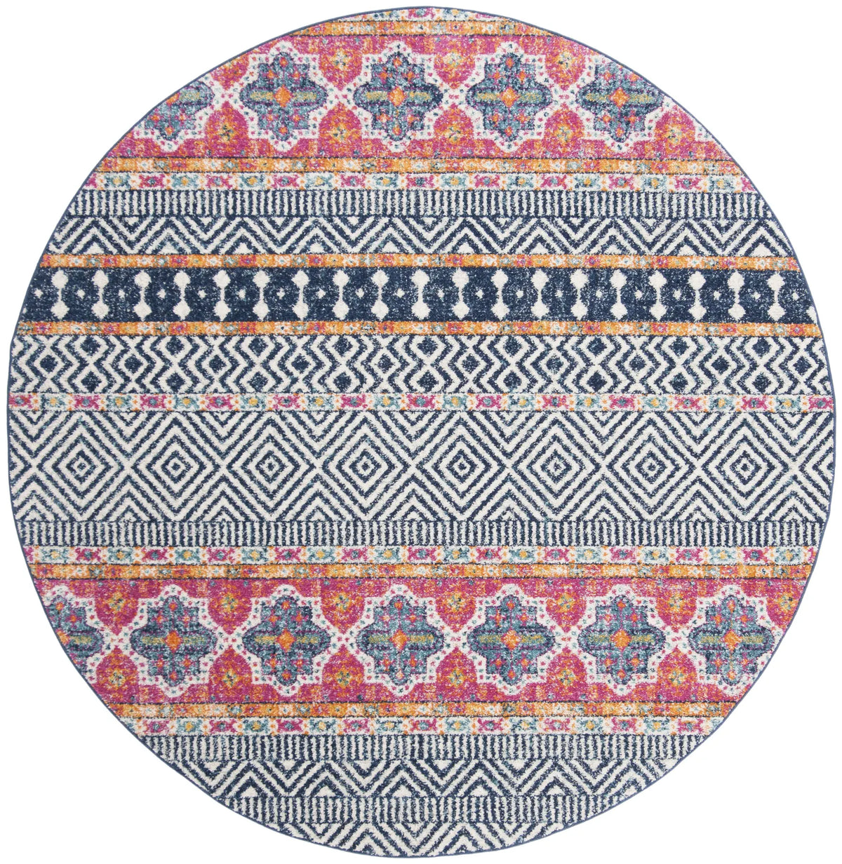 Safavieh Madison 700 5'-3" x 5'-3" Rug in Navy / Ivory