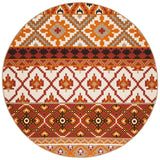 Safavieh Veranda 6'-7" x 6'-7" Rug in Red / Beige