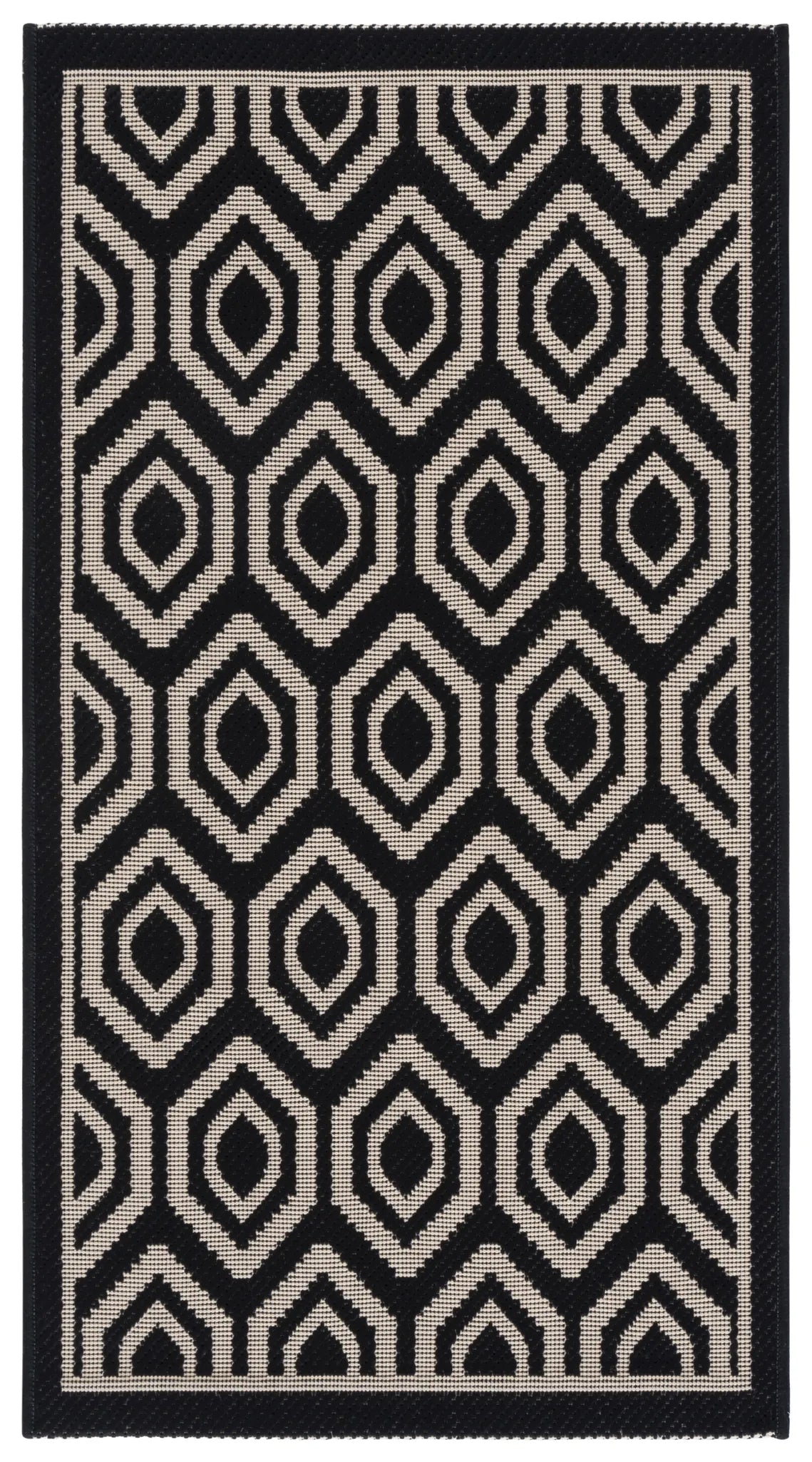 Safavieh Courtyard 2'-0" x 3'-7" Rug in Black / Beige
