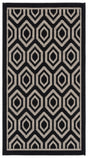 Safavieh Courtyard 2'-0" x 3'-7" Rug in Black / Beige