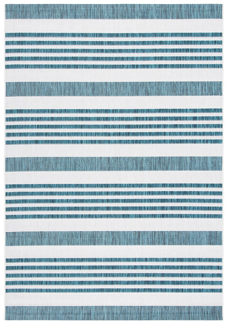 Safavieh Courtyard 4'-0" x 5'-7" Rug in Ivory / Teal