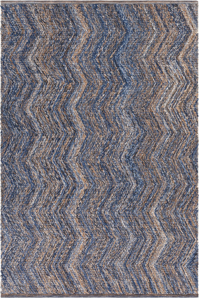 Chandra Eugenie EUG-52900 Blue / Gold rug, flat view