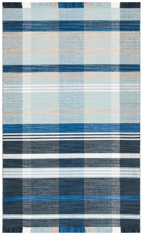 Safavieh Striped Kilim 4'-0" x 6'-0" Rug in Navy / Charcoal