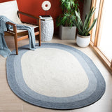 Safavieh Braided 5'-0" x 7'-0" Rug in Ivory / Blue