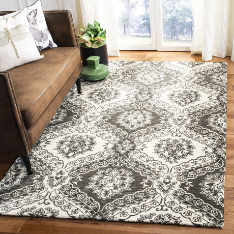 Safavieh Blossom 5'-0" x 8'-0" Rug in Charcoal / Ivory