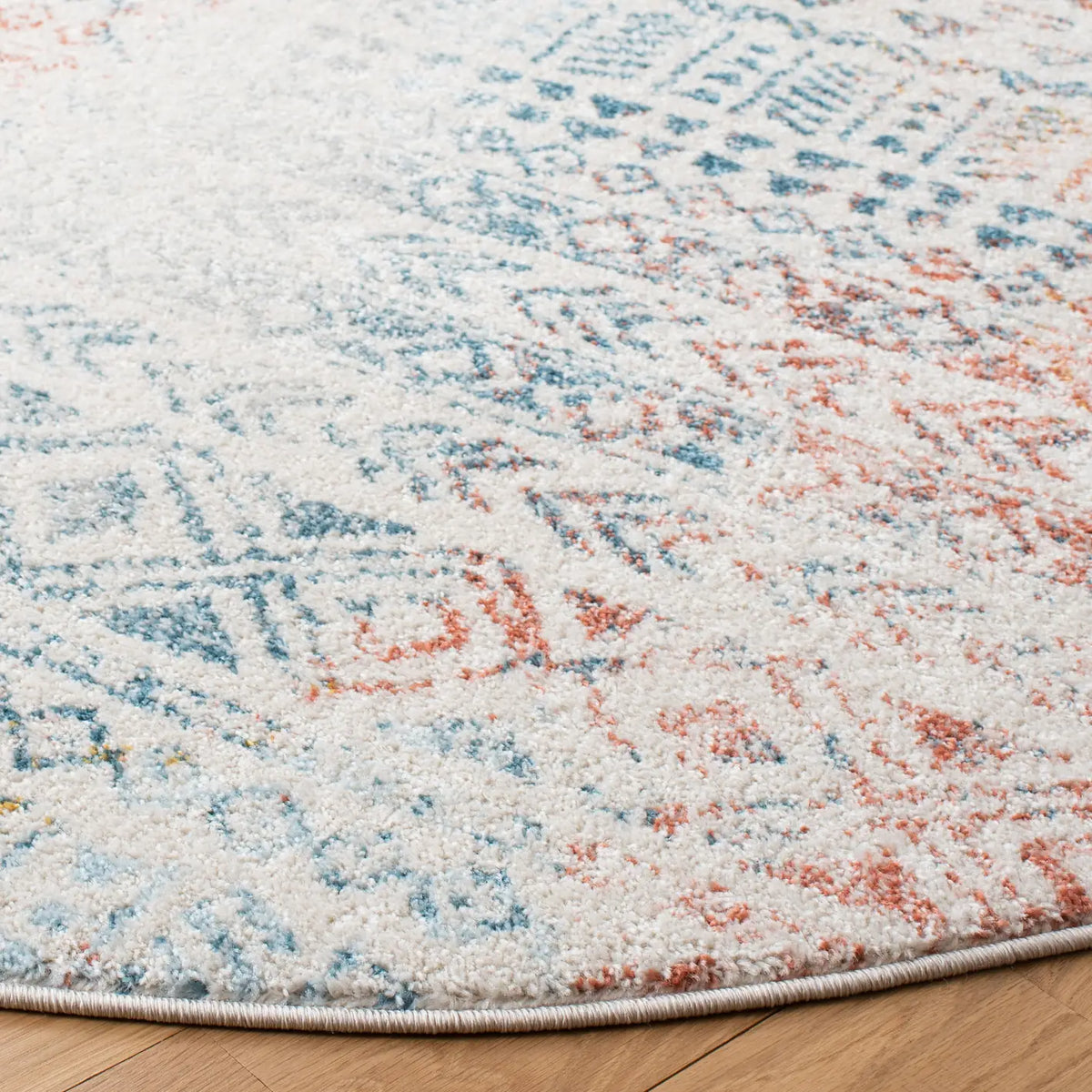 Safavieh Tulum 6'-7" x 6'-7" Rug in Ivory / Terracotta