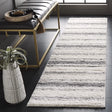 Safavieh Border & Stripe Shag 200 2'-2" x 8'-0" Rug in Ivory / Grey