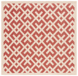 Safavieh Courtyard 6'-7" x 6'-7" Rug in Red / Bone