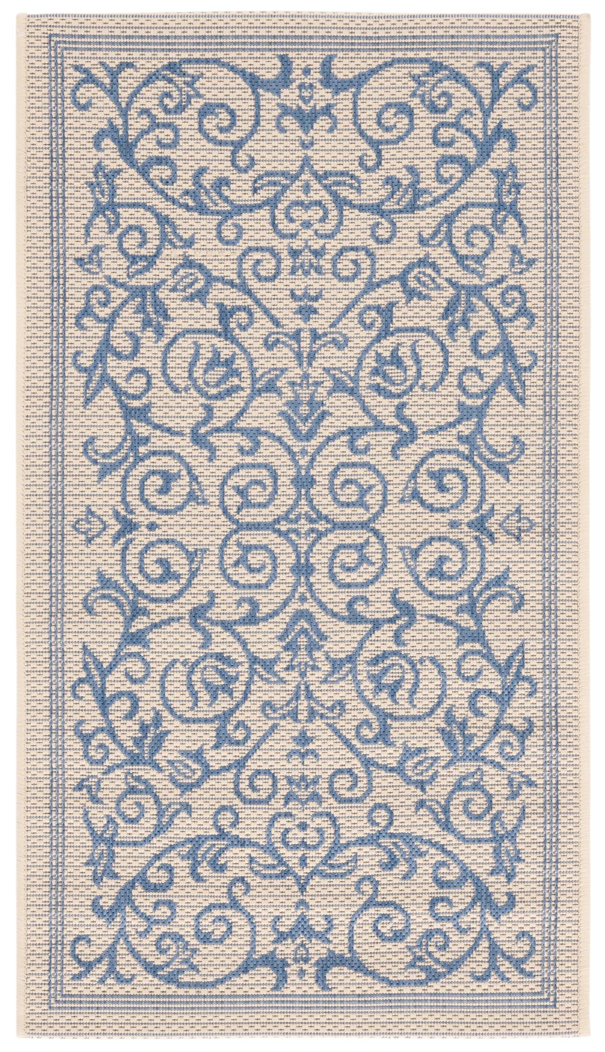 Safavieh Courtyard 2'-0" x 3'-7" Rug in Natural / Blue