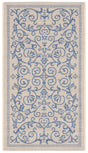 Safavieh Courtyard 2'-0" x 3'-7" Rug in Natural / Blue