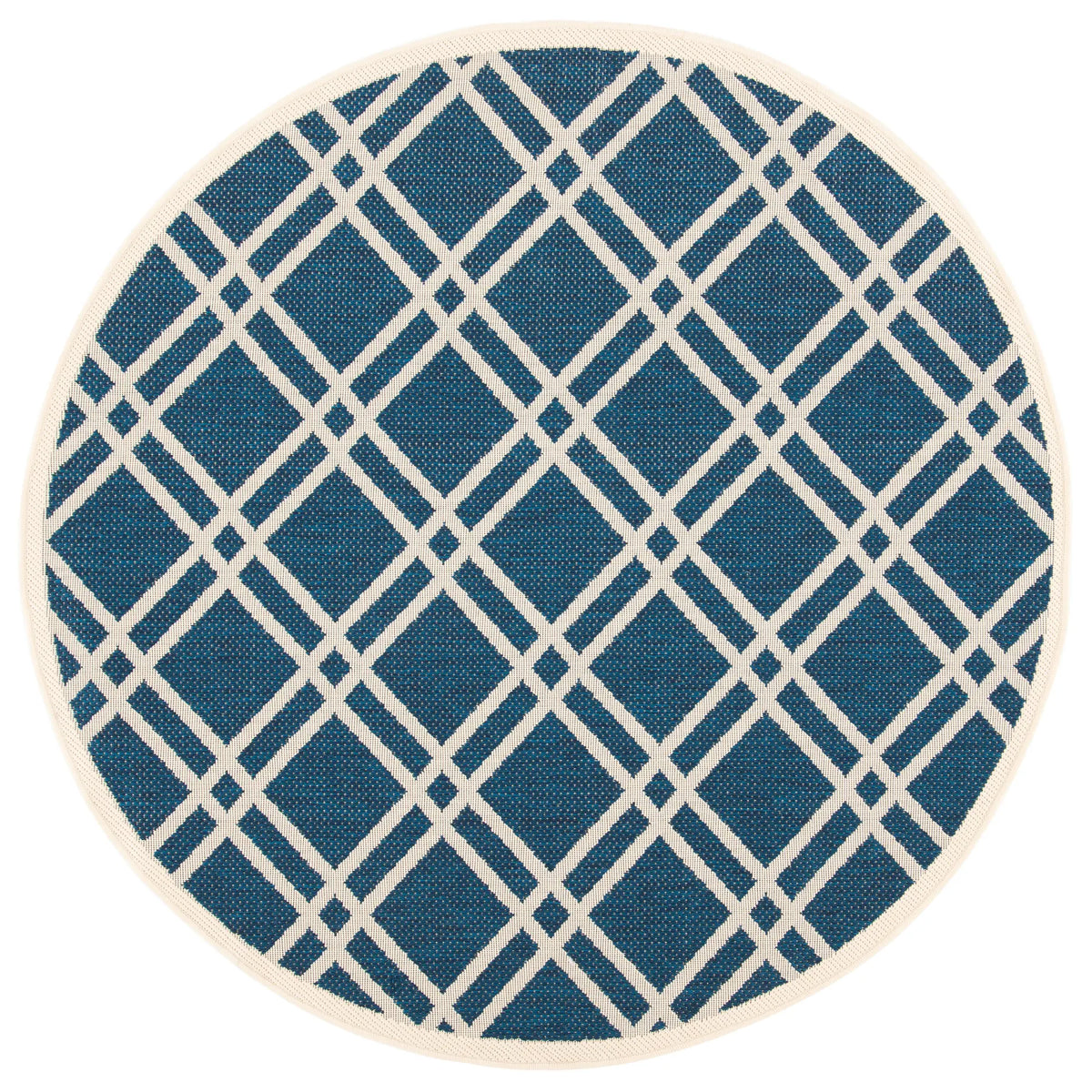 Safavieh Courtyard 5'-3" x 5'-3" Rug in Navy / Beige