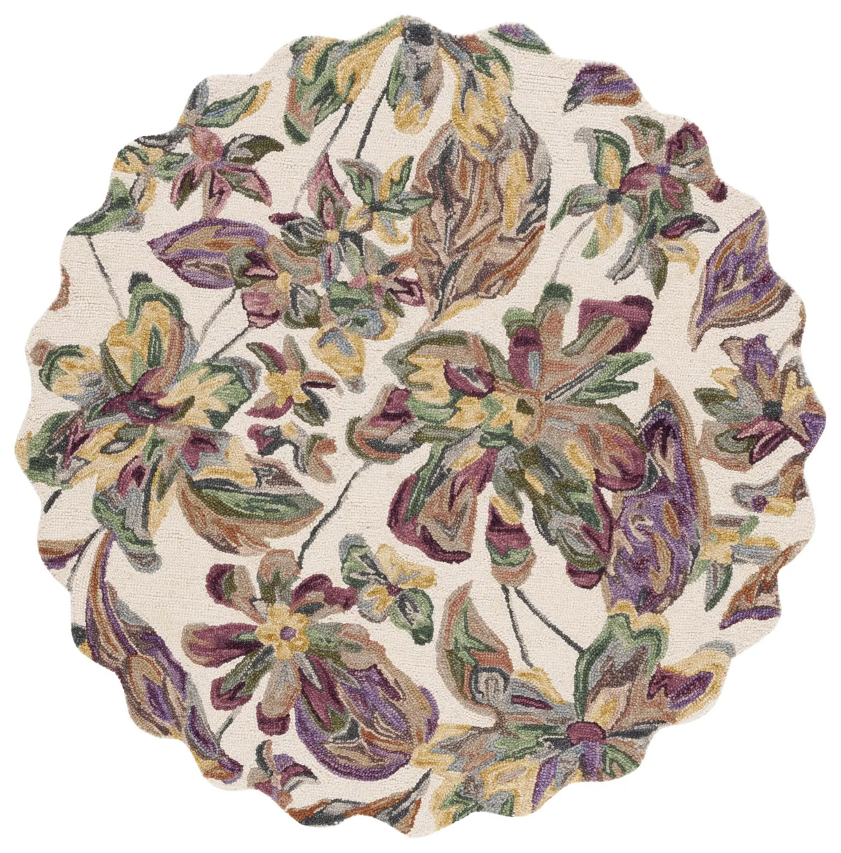 Safavieh Blossom 6'-0" x 6'-0" Rug in Ivory / Plum