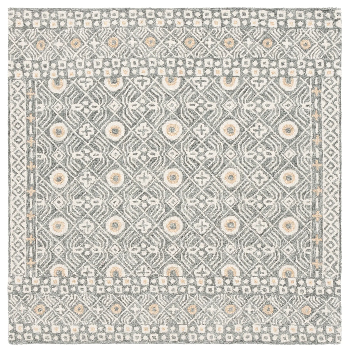 Safavieh Micro-Loop 5'-0" x 5'-0" Rug in Silver / Ivory