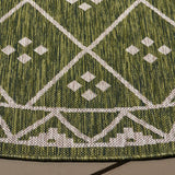 Safavieh Courtyard 6'-7" x 6'-7" Rug in Green / Grey