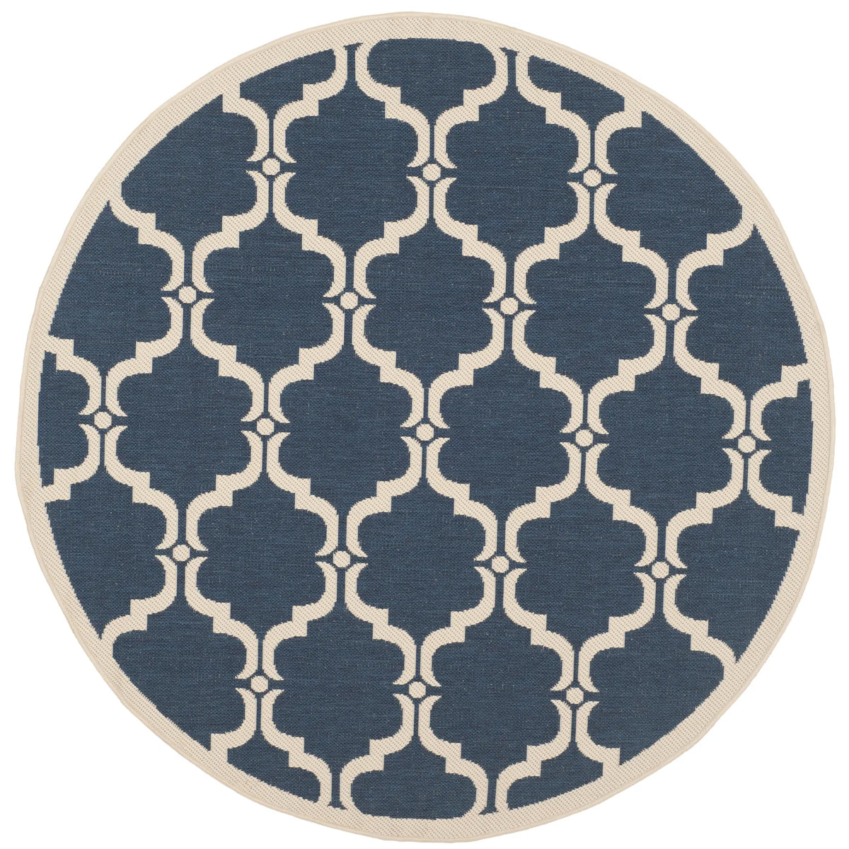 Safavieh Courtyard 5'-3" x 5'-3" Rug in Navy / Beige