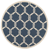Safavieh Courtyard 5'-3" x 5'-3" Rug in Navy / Beige