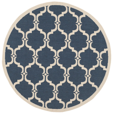 Safavieh Courtyard 5'-3" x 5'-3" Rug in Navy / Beige