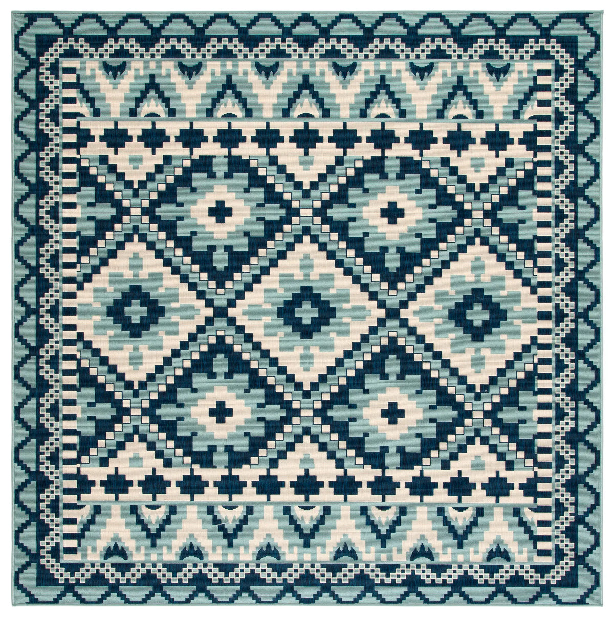 Safavieh Veranda 6'-7" x 6'-7" Rug in Turquoise / Blue