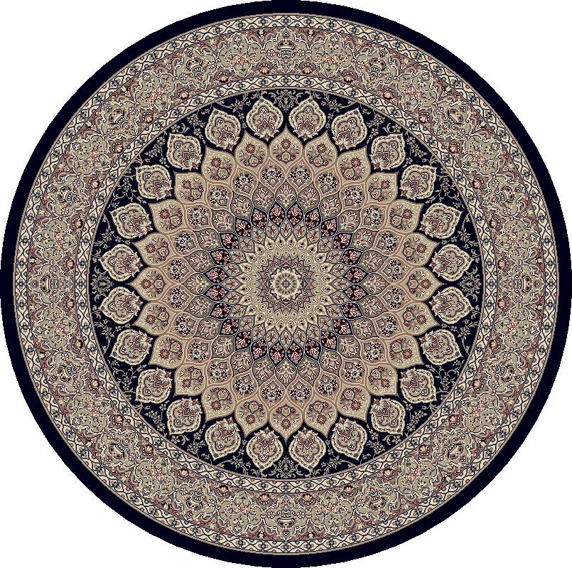 Dynamic Rugs Ancient Garden 57090 Navy Rugs - Round