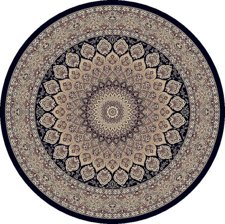 Dynamic Rugs Ancient Garden 57090 Navy Rugs - Round
