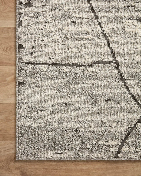 Loloi Fabian Fab-04 Grey/Charcoal Rug - corner on wood