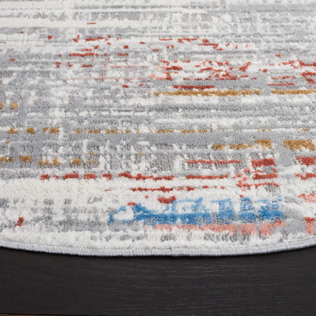 Safavieh Shivan 100 6'-7" x 6'-7" Rug in Light Grey / Rust