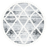 Safavieh Moroccan Tassel Shag 6'-7" x 6'-7" Rug in Grey / Ivory