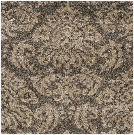 Safavieh Florida Shag 4'-0" x 4'-0" Rug in Smoke / Beige