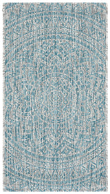 Safavieh Courtyard 2'-0" x 3'-7" Rug in Light Grey / Aqua