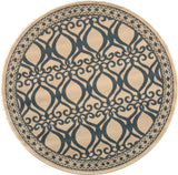 Safavieh Courtyard 5'-3" x 5'-3" Rug in Natural / Blue
