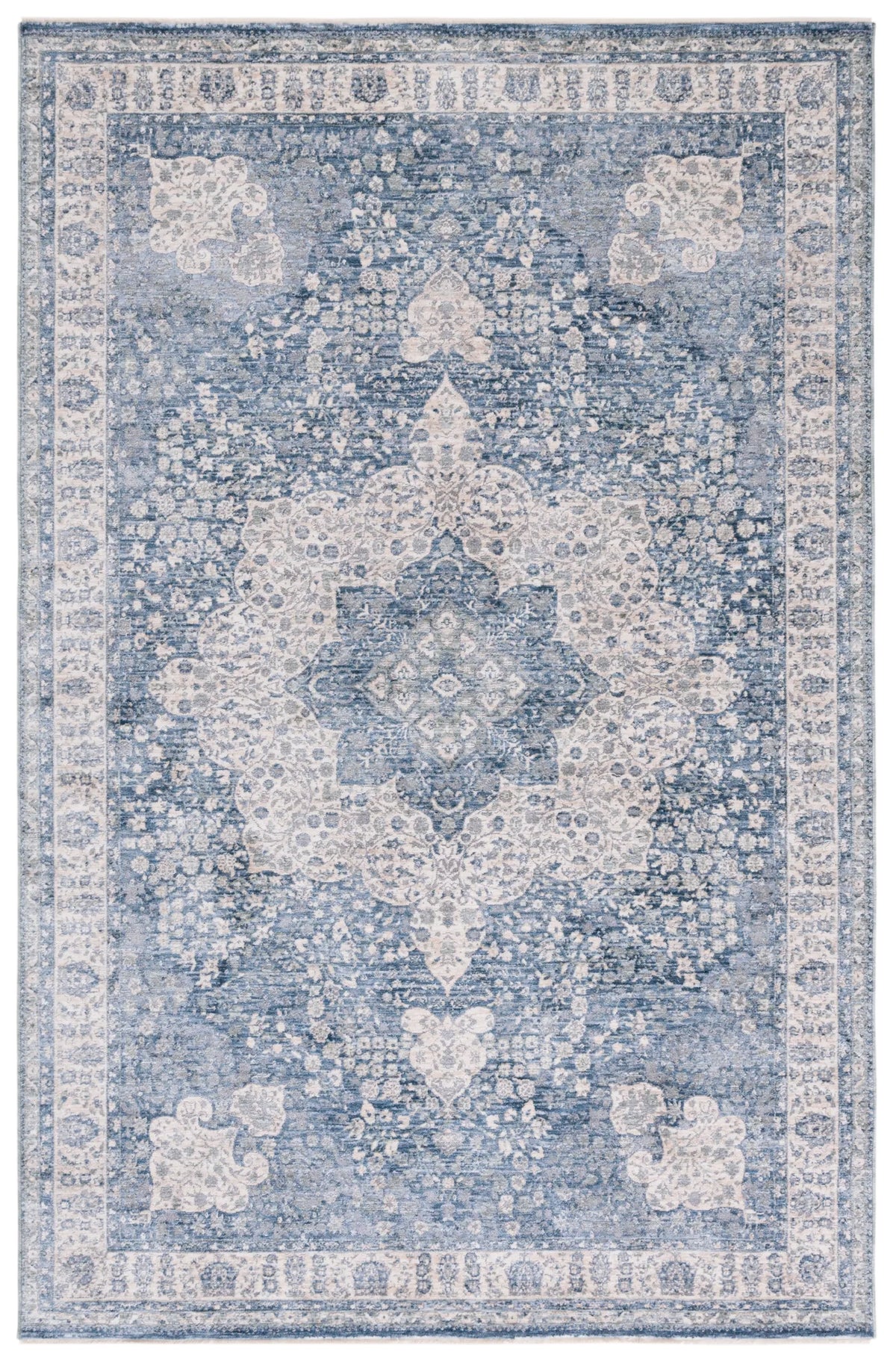 Safavieh Winston 4'-0" x 6'-0" Rug in Blue / Creme